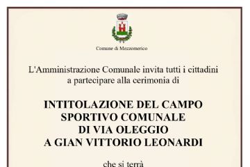 Intitolazione Campo Sportivo Comunale a Gian Vittorio Leonardi