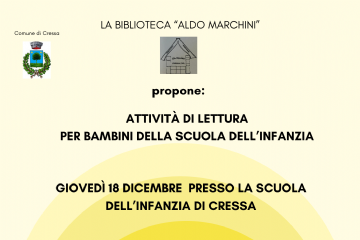 Attività di Lettura presso la Scuola dell'Infanzia